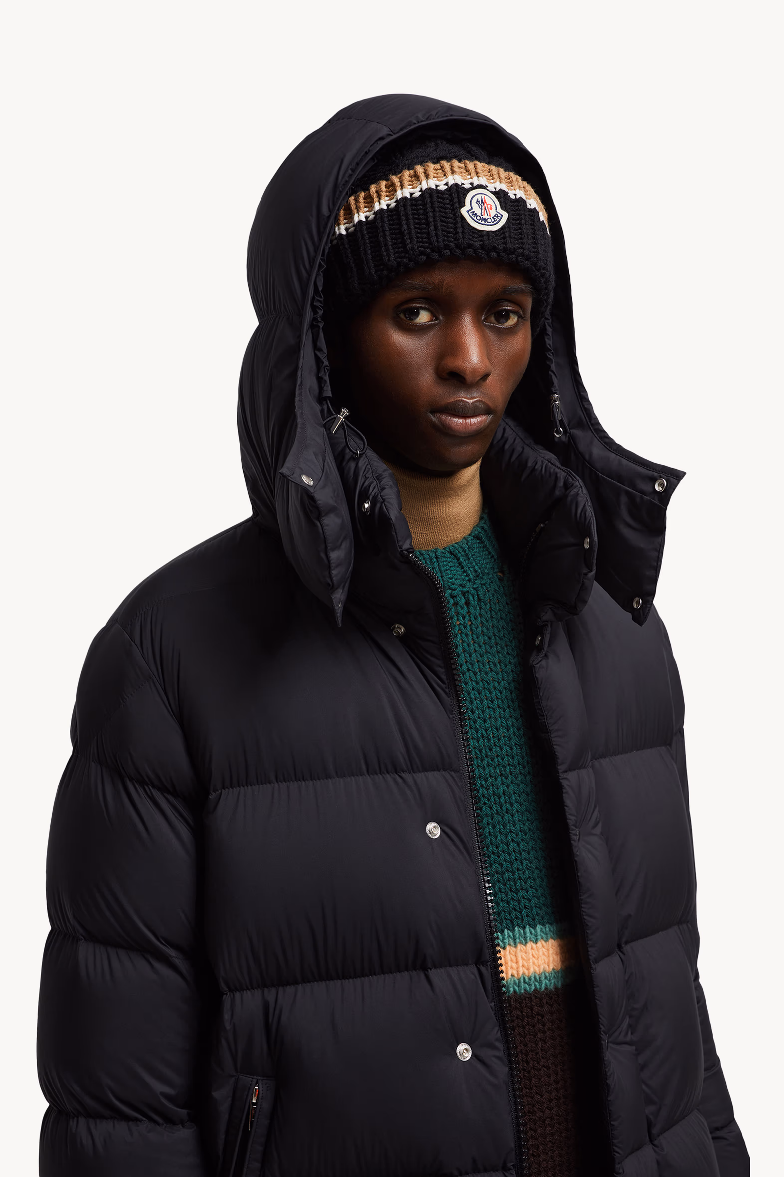Doudoune longue Hanoverian à capuche Hommes Noir Moncler 4
